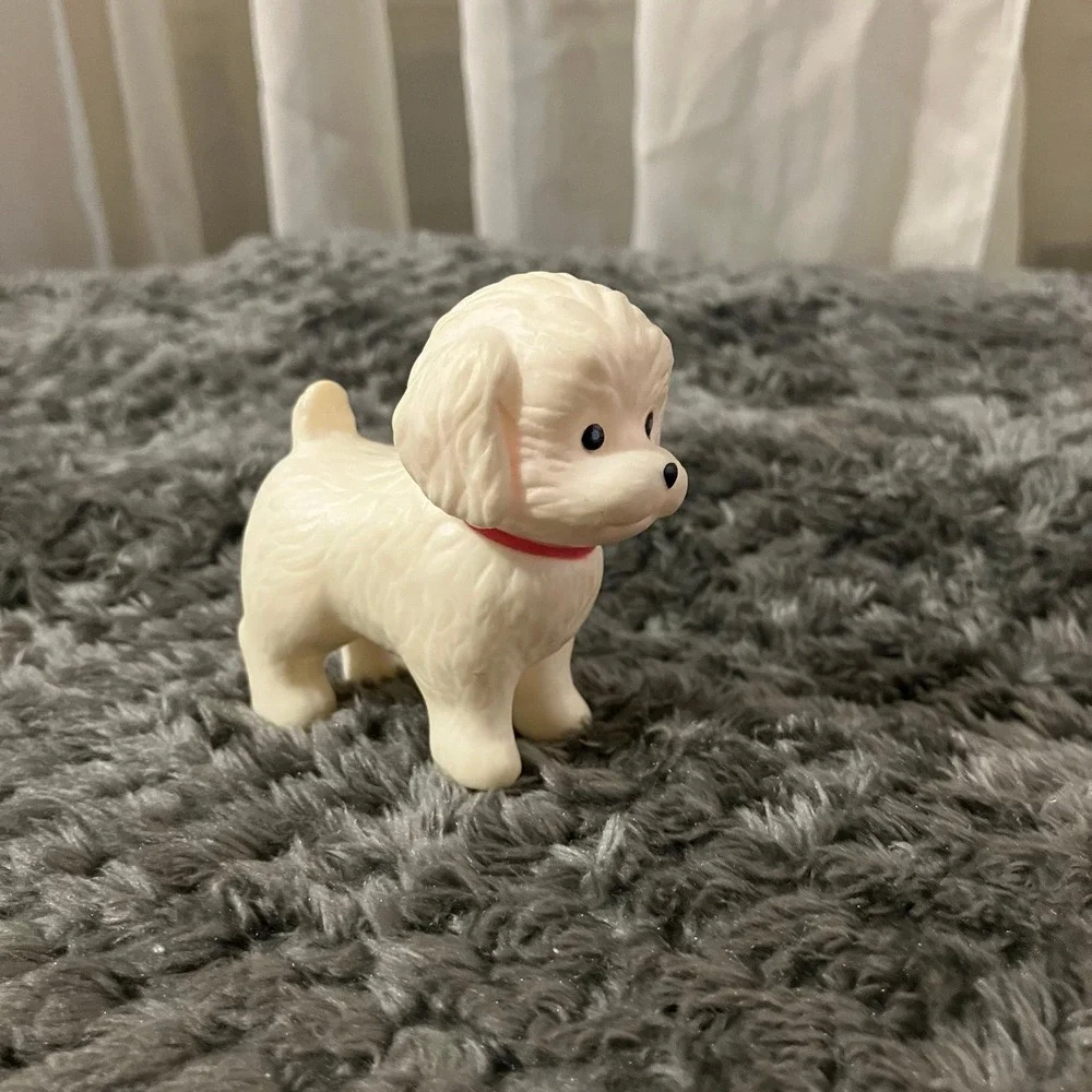 Toysmith Bitty Buddies Farm Fresh Carry-Along Critter white‎ puppy dog figurine